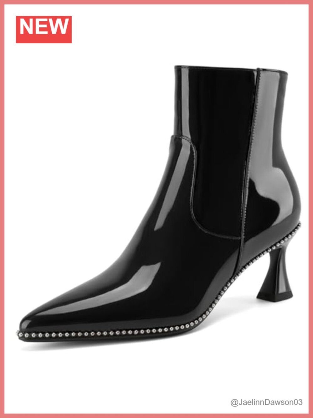 Kitten Heel Faux Leather Ankle Booties Pointed Toe Dressy Zip Boots